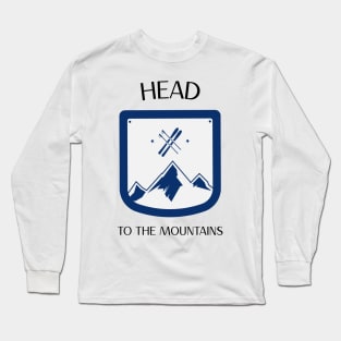 Skiing Head to the Mountains Long Sleeve T-Shirt